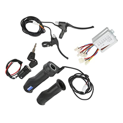FECAMOS Kit de Mango de Acelerador de Controlador, Kit de Controlador de Motor de Cepillo Resistente Al Desgaste Universal 24V 500W para Triciclos Elé características