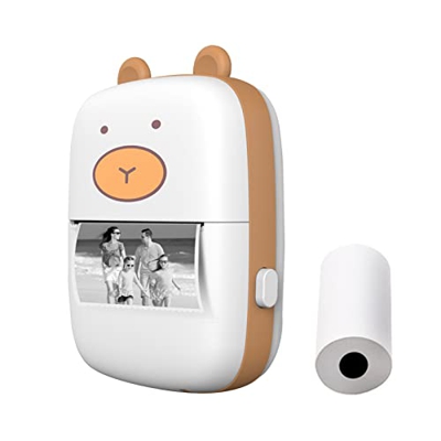 ERYUE Mini impresora fotográfica de bolsillo Máquina de impresión térmica portátil, todo en uno 203 DPI Conexión inalámbrica BT para etiqueta de image