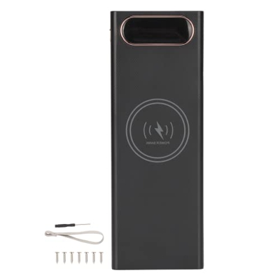 Wnesy 18650 Battery Power Bank, Compact Portable ABS 18650 Battery Box Amplia Aplicación Carga Inalámbrica de 15W para Todos los Modelos de Teléfonos
