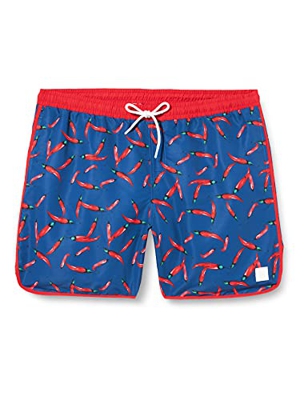 Urban Classics Pattern Retro Swim Shorts Bañador para hombre, Pepperoni Aop, S