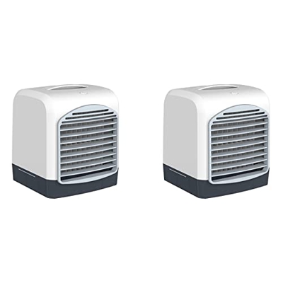 Qtrednrry 2X mini acondicionador de escritorio portátil USB pequeño ventilador humidificador de refrigeración aromaterapia enfriador con tanque de agu