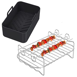 Qtrednrry Estante de silicona para freidora Ninja Zone Freidora, forros de freidora negro en oferta