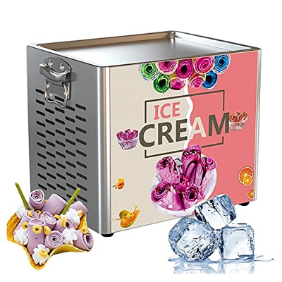 Máquina Eléctrica para Hacer Rollos De Helado De Yogur Frito, Máquina para Hacer Helados Fritos, Máquina para Hacer Rollos De Hielo Comercial De 180 W