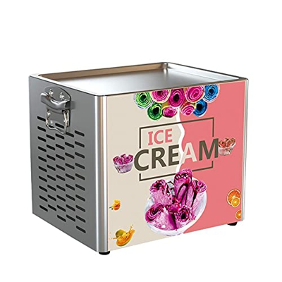 Máquina Eléctrica para Hacer Helados De 180 W, Máquina para Hacer Rollos De Helado Frito En Sartén Cuadrada, Máquina De Yogur Frito De Acero Inoxidabl