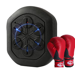 Máquina de boxeo de música inteligente, objetivo de pared de práctica de boxeo electrónico con 2 guantes, equipo de boxeo de coordinación y reacción d características