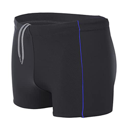 Aquarti Bañador para Hombre Tipo Boxer, Negro/Azul, 4XL en oferta