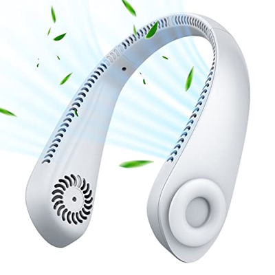 Ventiladores de cuello portátil manos libres diseño ligero 3 velocidades control de botón ajustable color sólido