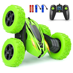 Coche Teledirigido,4WD Stunt RC Coche Acrobacia Rotación Volteo de 360°,Coche de Juguete Teledirigido de 2.4GHz, Incluye Batería Recargable, Adecuado  características