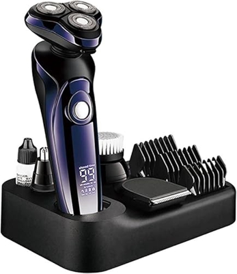 Afeitadora eléctrica multifunción, maquinilla de Afeitar eléctrica Recargable por USB, Pantalla Digital LCD Afeitadoras eléctricas Impermeables con Pe