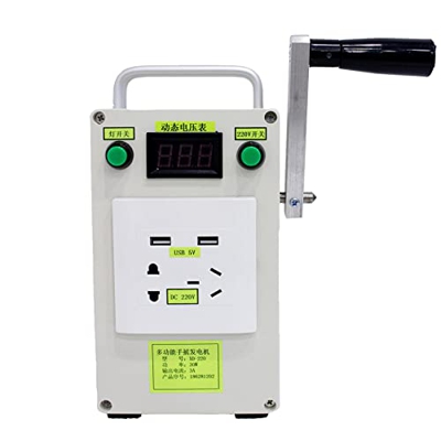 Generador de manivela portátil de 20 W, Cargador de teléfono, Cargador de Emergencia de Fuente de alimentación de Gran Capacidad, Blanco
