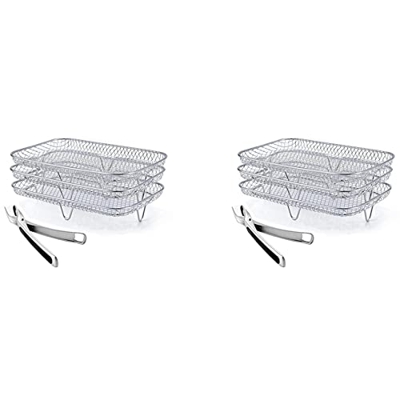 Qtrednrry 2X Freidora para freidora Ninja XL, estante de deshidratador de múltiples capas para tostadas Ninja Foodi DZ201 DZ40