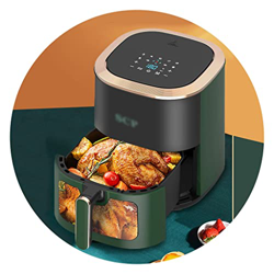 Freidora de Aire Visible freidora de Aire de 8L freidora eléctrica para el hogar freidora eléctrica de Gran Capacidad Horno multifunción (Color : Gree en oferta