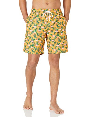 Amazon Essentials Traje de Baño de 23 Cm de Secado Rápido Hombre, Naranja, Flamenco, XL