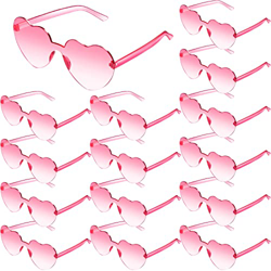 16 Pares Gafas de Sol de Corazón de Fiesta sin Montura de Rosas Transparentes características