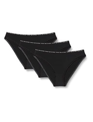 Tommy Hilfiger 3P Bikini Estilo Ropa Interior, Black/Black/Black, S para Mujer precio