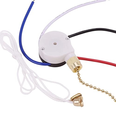 Happlignly Kit Interruptor Ventilador Techo, 3 Velocidades, 4 Cables, Interruptor Ventilador, Interruptor Control Velocidad con Cremallera,Interruptor