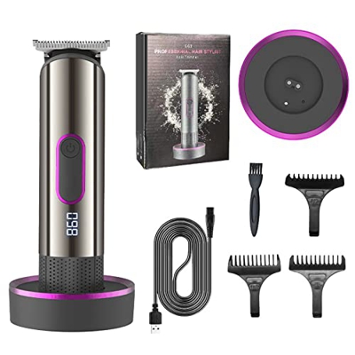 Layhou Maquina Cortar Pelo Profesional, cortadora de cabello inalámbrica, Recargable Rasuradora Cuerpo, kit de peinado y Pantalla LCD por USB para uso