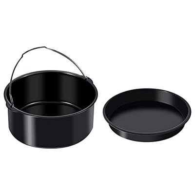 Weetack Accesorios Freidora Aire, SartéN para Pizza Freidora Aire y Barril para Hornear Pasteles,Revestimiento Antiadherente, Se Adapta MayoríA de Fre