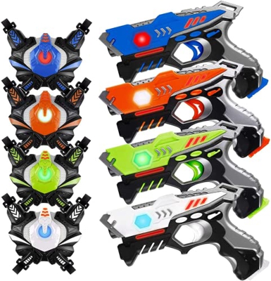 JOYENDER Pistola Laser Niños con Chaleco Laser Tag Niños Juegos Láser de Juguete Pistolas Laser para Adultos Niños con Chaleco Laser Infrarrojo Regalo