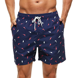 HLVEXH Bañador Hombre Corto Secado Rapido Traje de Baño de los Hombres Verano Piscina Estampado Retro Tiburón Blanco Azul XL precio
