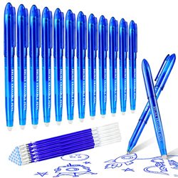 BBLIKE Bolígrafo borrable, 12 unidades de bolígrafo de gel y 20 bolígrafos de fricción, 0,7 mm, punta de gel, bolígrafo con goma de borrar, bolígrafos en oferta