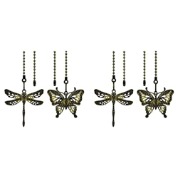 Qtrednrry Paquete de 4 cadenas de bronce para ventilador de techo, iluminación y ventilador de cadena colgante extensor de cadena, libélula y mariposa precio