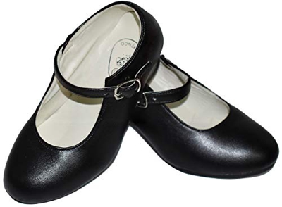 Gojoy shop- Zapato con Tacón de Danza Baile Flamenco o Sevillanas para Niña y Mujer, Contiene : Zapato con Tacón y Mochila de Cuerdas.5 Colores Dispon