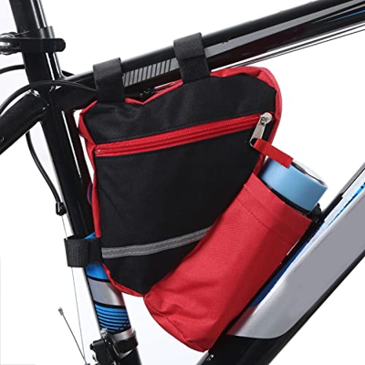 Yeuipea Bolsa Triangular para Bicicleta, Bolsa de Marco de sillín Triangular de Bicicleta de montaña de Nailon para Botella de Agua, Almacenamiento de