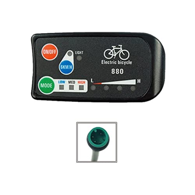 EbikePanel Pantalla LCD 36 V 48 V Bicicleta Eléctrica Accesorio KT-LED880 W7U0 Negro