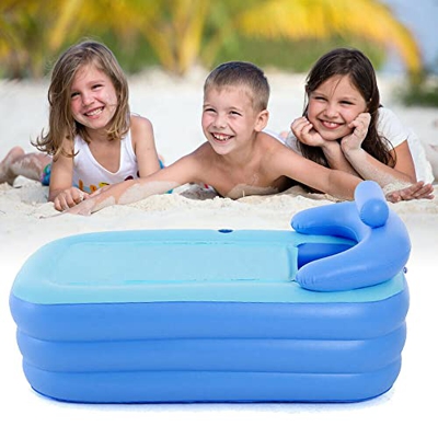 Bañera portátil para adultos hinchable, azul, plegable, portátil, para ducha, spa, piscina hinchable, con kit de reparación