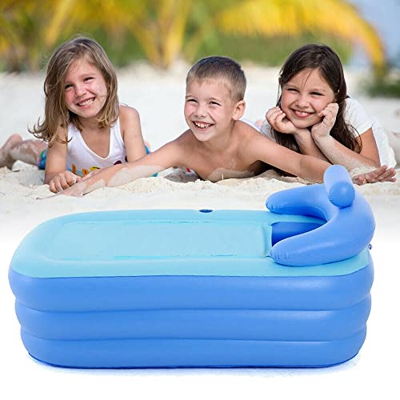 Bañera portátil para adultos hinchable, azul, plegable, portátil, para ducha, spa, piscina hinchable, con kit de reparación