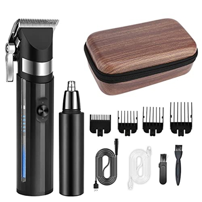 YUMIN Kit de Corte de Pelo EléCtrico, Cortadora de Pelo + Cortadora de Pelo de Nariz, MáQuina para Cortar Cabello Profesional, Maquinilla de Afeitar E