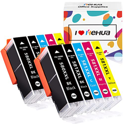 Hehua 580XXL 581XXL Compatible para Canon PGI-580XXL PGBK CLI-581XXL BK/C/M/Y Cartucho de Tinta Multipack, para TR8550 TS6150 TR7550 TS705 TS6250 TS63 en oferta