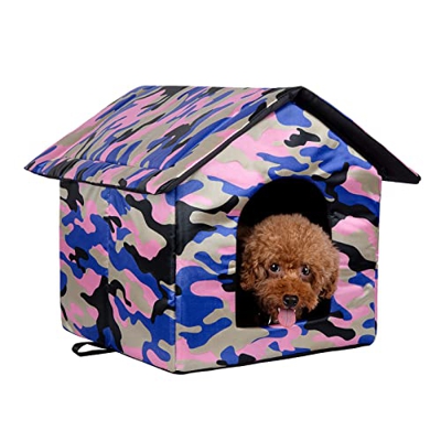 Casas para gatos para mascotas al aire libre, casas para perros pequeños, casa para gatos al aire libre, impermeable y cálida, tela Oxford resistente 