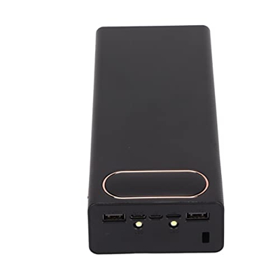 DAWH 18650 Power Bank Case, Compact 18650 DIY Power Bank 2 Salida USB Portátil Universal Gran Capacidad con Pantalla LCD Entrada Micro Tipo C para la 