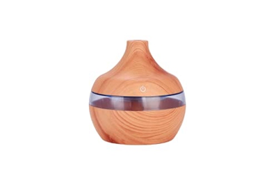 Humidificador pequeño con luz LED de colores cambiantes y conexión USB (Marrón claro)