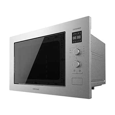Cecotec Microondas Encrastable Digital de 25 Litros con Grill GrandHeat 2550 Built-In Steel. 900 W