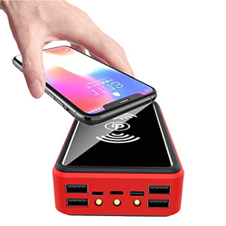 Wttfc Cargador Solar, 100000Mah Batería Externa Portátil Power Bank Portátil Inalámbrico con 4 Outputs Power Bank con USB C Carga Rápida para iPhone,  características