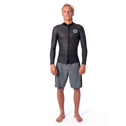 RIP CURL - Chaqueta de Neopreno Dawn Patrol 1.5mm Front Zip 1.5mm mm - Negro - Easy Stretch - Cremallera Front Zip Duradera características