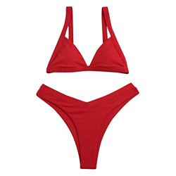 SHOBDW Bikinis Mujer 2021 Verano Tirantes Push Up Llanura Colores Trajes de Baño de Dos Piezas Sexy Bohemia Bañador Natacion Ropa Tops y Bikinis Sets  en oferta