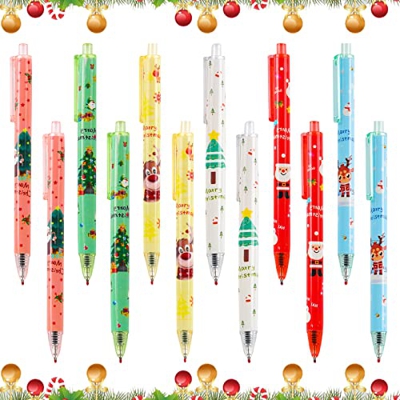 12 Piezas de Bolígrafos de Tinta de Gel de Navidad Muñeco de Nieve de Dibujos Animados Reno de Santa Rotulador de árbol de Navidad Regalo de Fiesta de