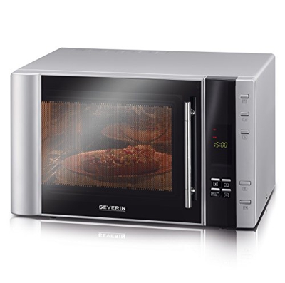 Severin MW 7775 Microondas con Grill y Convección 3 en 1, Plata y Negro