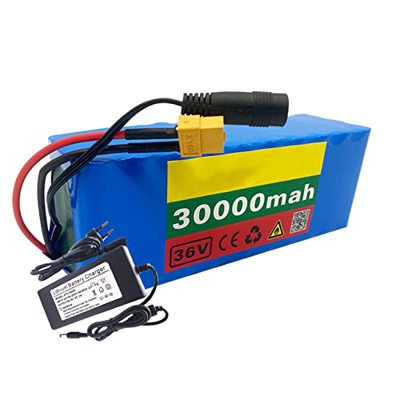 36V 30Ah 10S3P Batería de Bicicleta Eléctrica con 42V 2A Cargador+BMS+Enchufe XT60 para Monociclo eléctrico de Auto Equilibrio Scooter Hoverboard XT60