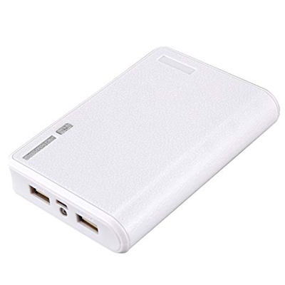 Vklopdsh Cargador USB PortáTil 5V 2A 18650 Bank Caja de BateríA para Iphone6 Smartphone Color: Blanco