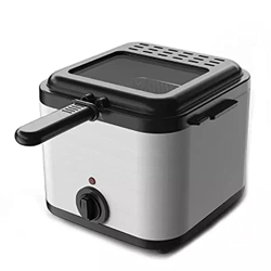SAVAAL Tanque De Grasa para Freidora De Virutas De Acero Inoxidable, Freidora Profunda De Inmersión Eléctrica De 2,5 L Y 1000 W con Perilla De Tempera en oferta