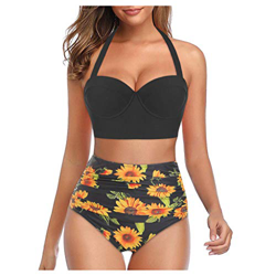 Bikinis Mujer 2022 Push Up Halter Bikini Traje de baño Acolchado Bra Tops y Braguitas Traje de Baño de Dos Piezas Talla Grande Bañador Vacaciones Ropa precio