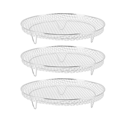 Rejillas deshidratadoras apilables for freidora de aire, 3 rejillas deshidratadoras for freidora de aire apilables de acero inoxidable de grado alimen características
