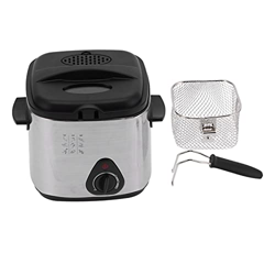 wrtgerht Freidora con Cesta, freidora eléctrica de Acero Inoxidable de 1,5 l con limitador de Temperatura for freír Pollo, Tempura, Patatas Fritas, Pe en oferta