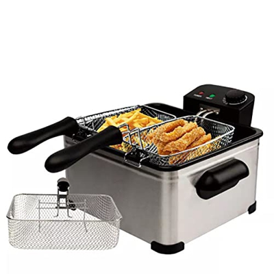 SAVAAL Freidora Eléctrica, Freidora De 5,0 litros con Cesta Extraíble, Recipiente De Aceite Extraíble, Temperatura Ajustable, Pollo Frito, Patatas Fri