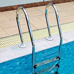 Sturdy Pool Safety Handrails Pool Handrails Inground Pool Ladder, Stainless Steel Swimming Pool Handrail with 3 Non-Slip Steps - Complete Kit características